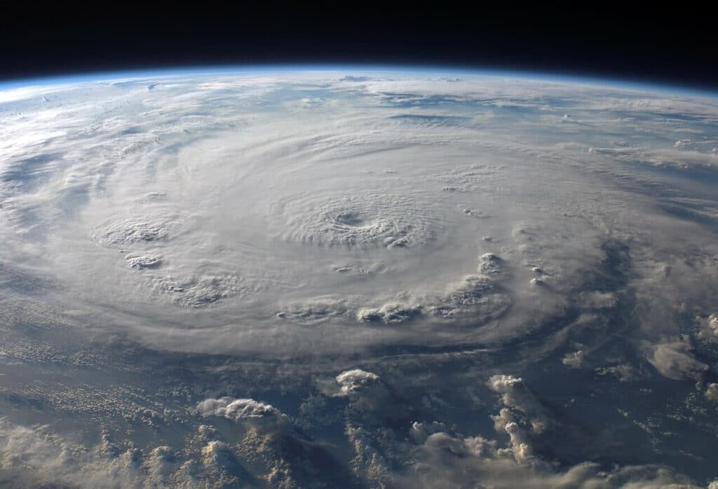 large hurricane seen from space