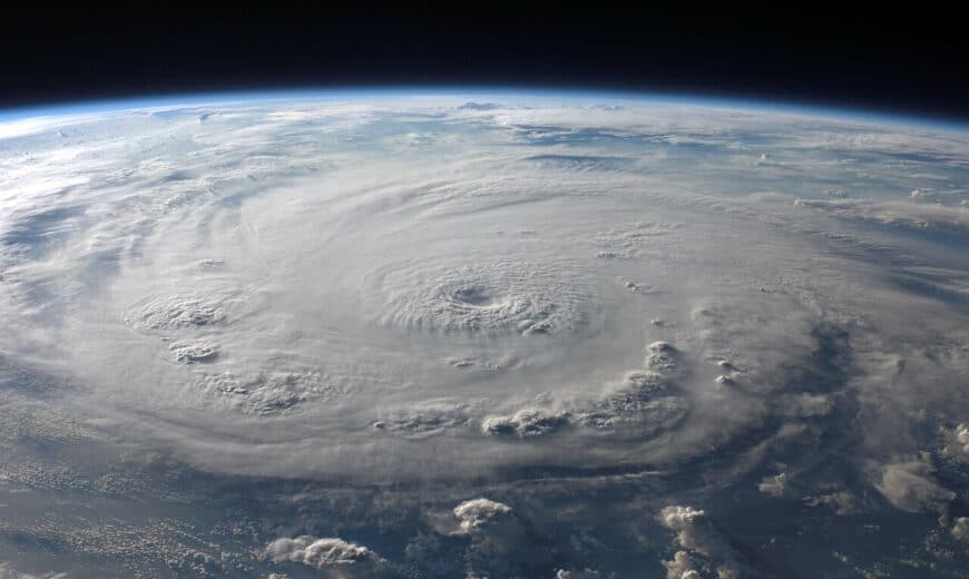 large hurricane seen from space