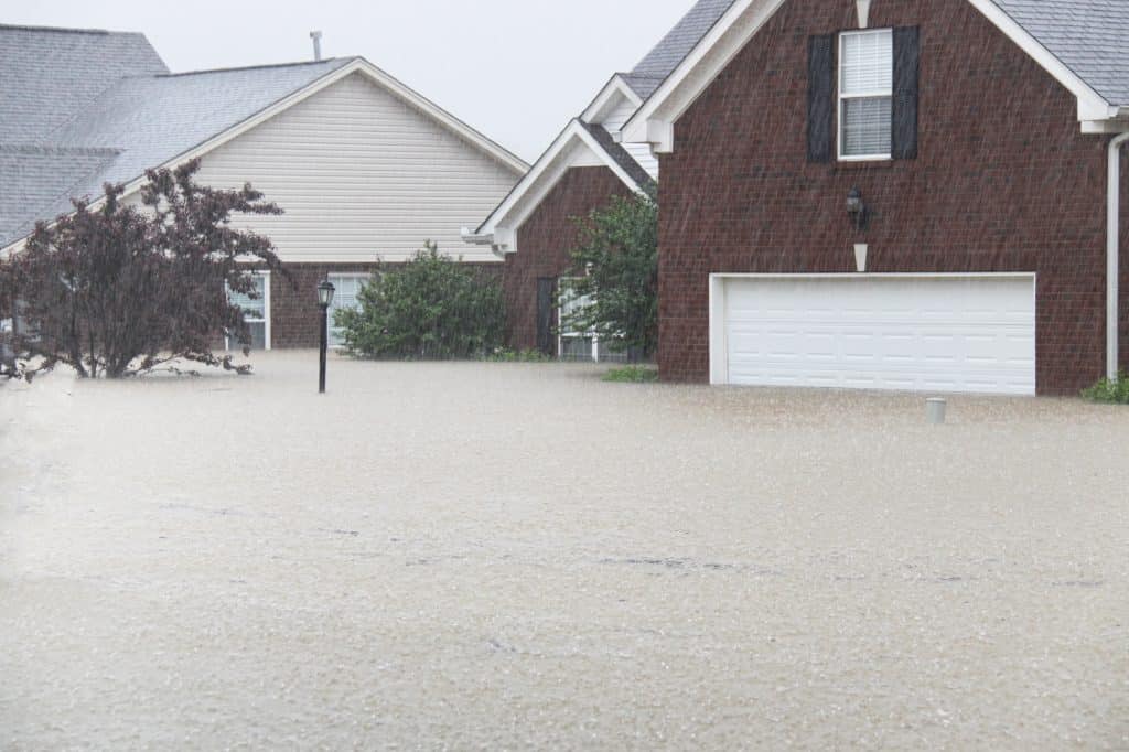 flooded neighborhood homes