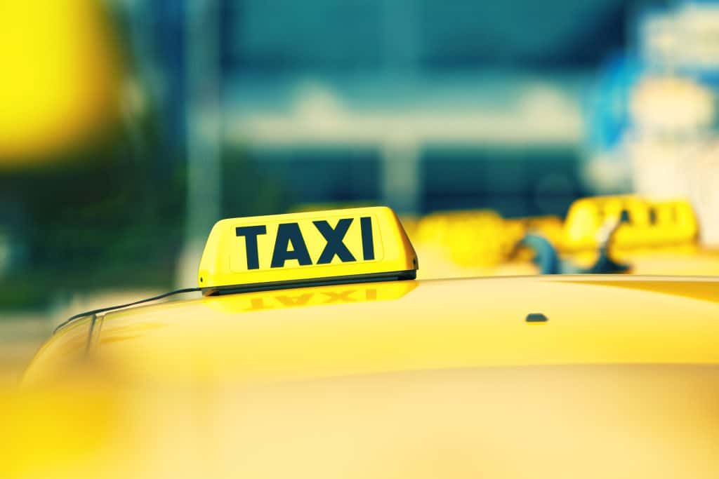 closeup of top of taxi cab
