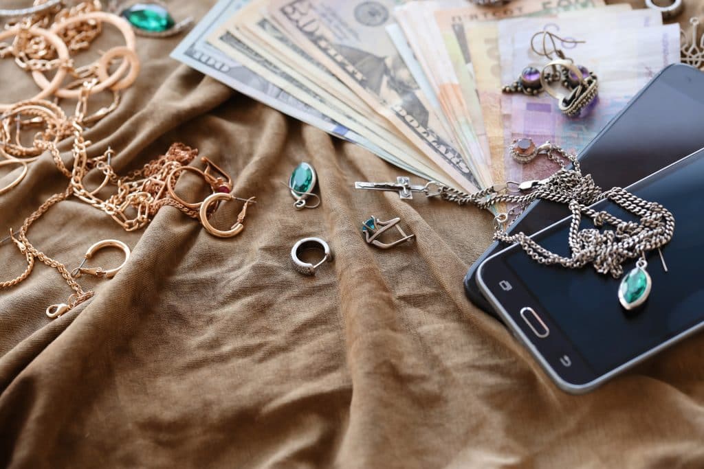 cash, jewelry, and other valuables
